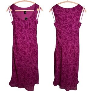 Vintage Express Sleeveless Floral Print Midi Dress Pink Size 5/6 NWT